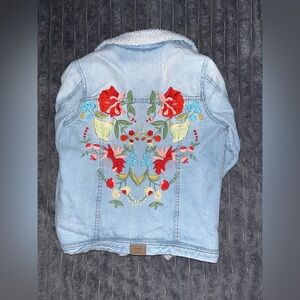 Sybilla Denim Jacket with Unique Colorful Embroidery